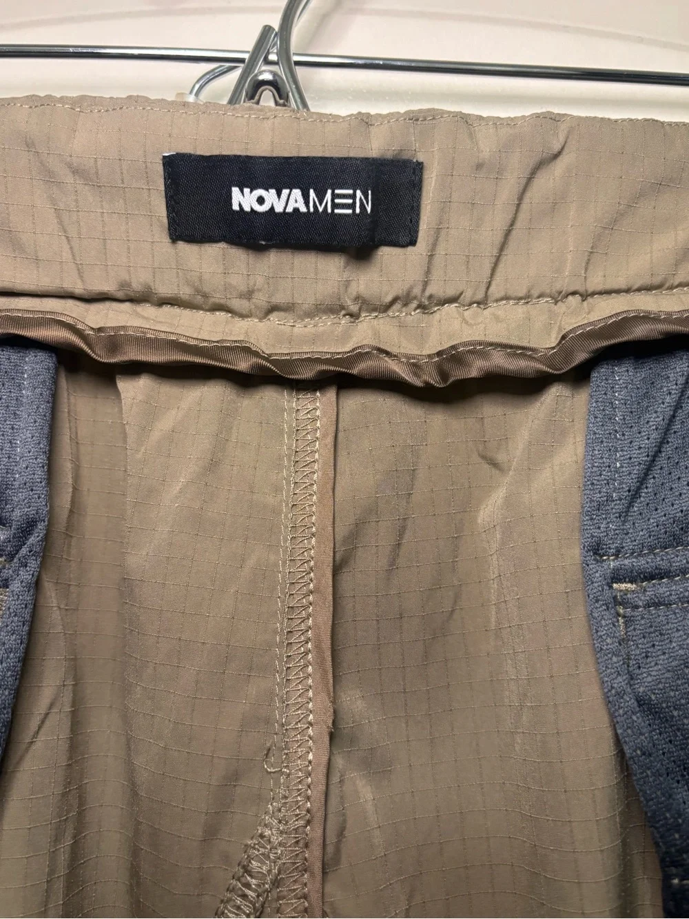 Fashion Nova Olive Joggers with Brown Side Stripes
